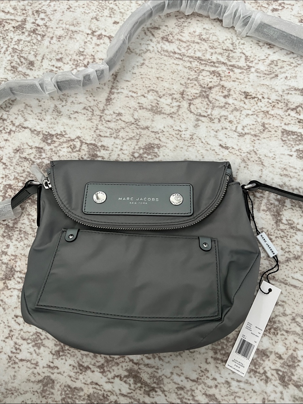 Marc Jacobs Gray Nylon Crossbody with Front Pocket